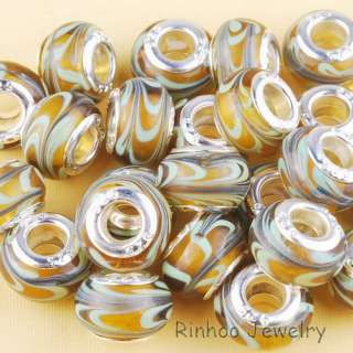 50pcs MURANO Glass Beads Fit Charms Bracelet 28517B  