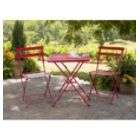 Garden Oasis French Bistro Style Steel Table   Red