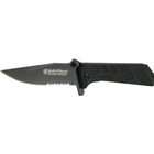   Knife with Gray Titanium Partially Serrated Blade and Black G10 Handle