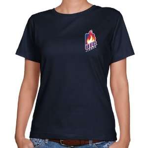  UIC Flames Ladies Navy Blue Chest Hit Logo Classic Fit T 