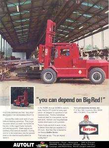 1974 Taylor TY swb Big Red Fork Lift Truck Brochure  