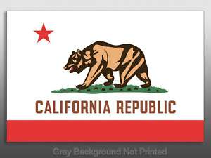 California State Flag Sticker   decal republic bear CA  