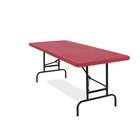 National Public Seating 6 Blow Molded Folding Table   Color Red