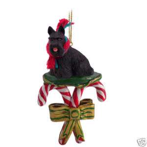 SCOTTISH TERRIER CANDY CANE CHRISTMAS ORNAMENT  