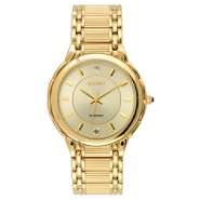 Elgin Mens Round Gold Case with Gold Tone Watch 
