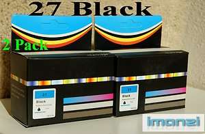 2PK 27 Black ink cartridge for C8727A HP printer deskjet officejet Fax 