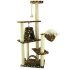 Armarkat 66 Classic Cat Tree in Saddle Brown with White Paw Print