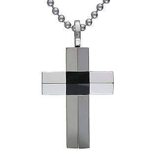   Black Onyx Cross Pendant on Chain  Jewelry Mens Jewelry Necklaces
