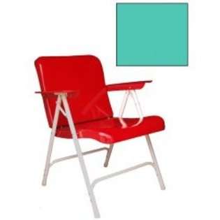 Torrans Pair of Metal Folding Chairs in Aqua   Aqua   33H x 25W x 31 