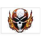 Artsmith Inc Large Poster Skull with Flames Iron Cross and Spikes 