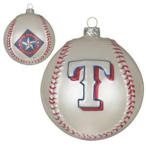  Pack of 2 MLB Texas Rangers Glass Baseball Christmas 