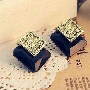   New Fashion Jewelry Retro carve Square gemstone Cut more than earrings