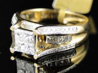 14K LADIES PRINCESS BRIDAL DIAMOND WEDDING BAND RING  