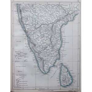  Lowry Map of South India and Ceylon (1853) Office 