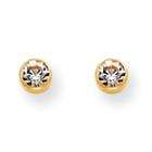 goldia Designer Inverness Piercing 14k Gold April Crystal Earrings
