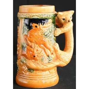  Vintage Japanese Barware Ceramic Beer Stein Fox Deer Boar 
