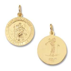   over Sterling Silver St Christopher Sports Medal 3/4 Inch Jewelry