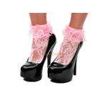 Leg Avenue Baby Pink Lace Anklet Dress Socks with Ruffles