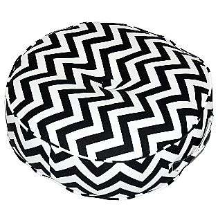   Round Floor Pillow   Zig Zag fabric   Black.  Greendale Home Fashions