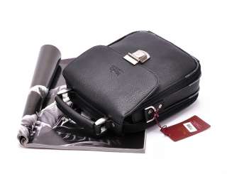 Mens Leather Black Messenger Shoulder Briefcase Satchel BAG Crossbody 