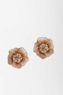 UrbanOutfitters  Enamel Flower With Pave Center Post Earrings
