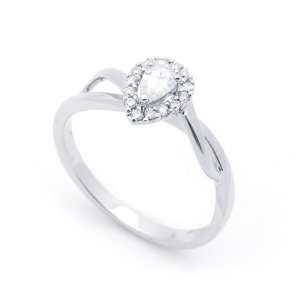   Diamond Pear Shape Wedding & Engagement Ring (0.3ct, SI, G H) Jewelry