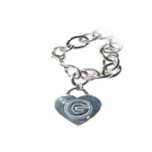  Green Bay Packers Tiffany Style Heart Tag Bracelet Sports 