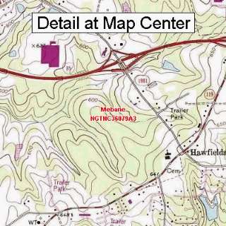 USGS Topographic Quadrangle Map   Mebane, North Carolina (Folded 