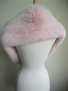 Womens Brand New Pink Fox Fur Cape Wrap Stole Collar  