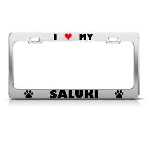   Heart Dog license plate frame Stainless Metal Tag Holder Automotive