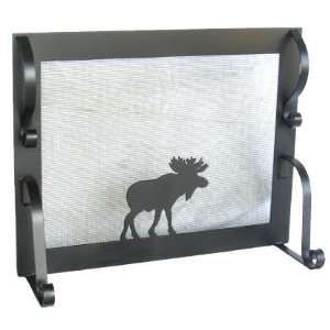  Moose Free Standing Metal Fireplace Screen
