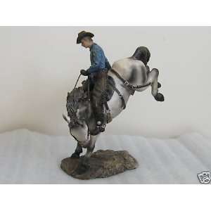 Bucking Bronco Horse & Cowboy by Liberty Bronze