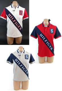 NEW NWT TOMMY HILFIGER MENS CUSTOM FIT SHORT SLEEVE SASH #5 POLO RUGBY 