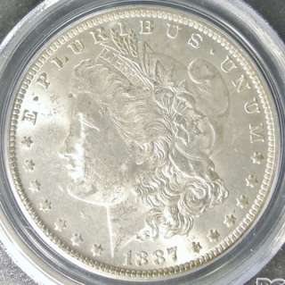 1887/6 O Morgan Silver Dollar   PCGS MS 62   OGH   Old Green Holder 