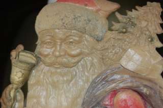 Antique Santa Claus Pressed Board Store Display Germany 19 Tall  Vtg 