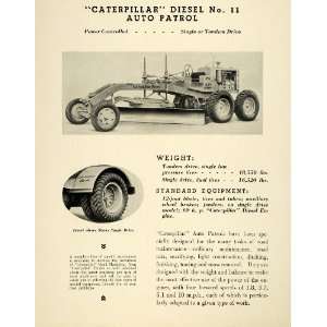 1937 Ad Caterpillar Diesel No. 11 Auto Patrol Road Maintenance 