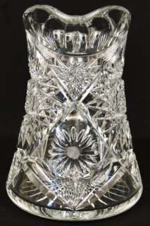FINE American Brilliant Cut Glass Crystal Star & Flower Pattern 
