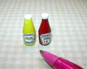 Miniature Heinz Mustard/Ketcup Set for DOLLHOUSE  