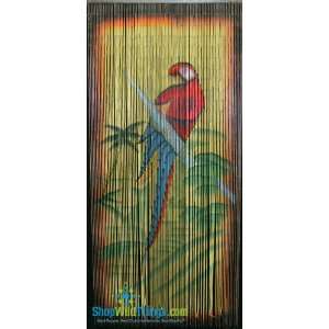  Parrot Bamboo Painted Beaded Curtain