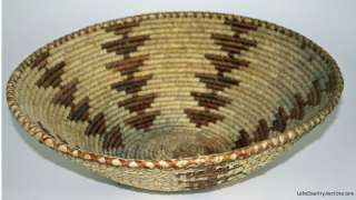   Large Woven Coiled BASKET Native American Indian Art RayLC  
