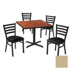  Table & Ladder Back Chair Set, Maple Fusion Laminate Table/Black 