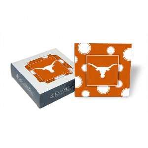  Texas Longhorns Set of 4 Polka Dot Coasters Sports 