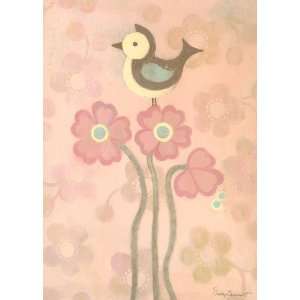  Oopsy daisy Love Bird Pink Wall Art 18x24