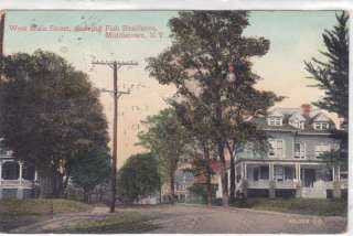 Middletown NY Main Street Fish Residence old Postcard  