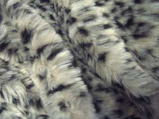 FF67 Faux Fur Leopard Gray Snow Craft Fabric per Meter  