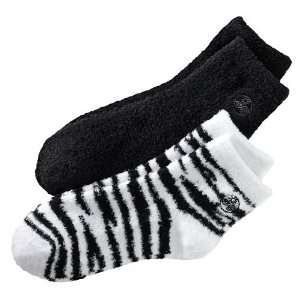  Earth Therapeutics 2 pk. Zebra and Solid Aloe Socks 