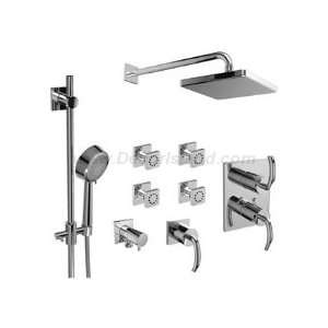 Â¾ Thermostatic system with hand shower rail 4 body jets and shower 