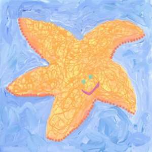  Orange Starfish Canvas Reproduction Baby