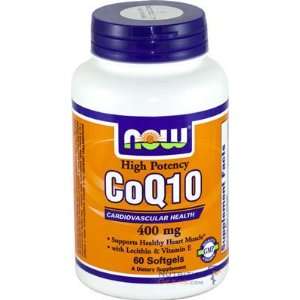 Now CoQ10 400mg with Vitamin E, 60 Softgel Health 