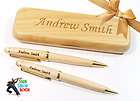 PERSONALIZED MAPLE PEN AND PENCIL GIFT SET WITH 